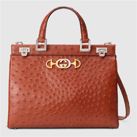 gucci zumi bag ostrich|Gucci zumi top handle bag.